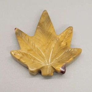 Mookaite Jasper Cannabis Leaf Stone Carving Pot Leaf Pot Head Decor 1.5in